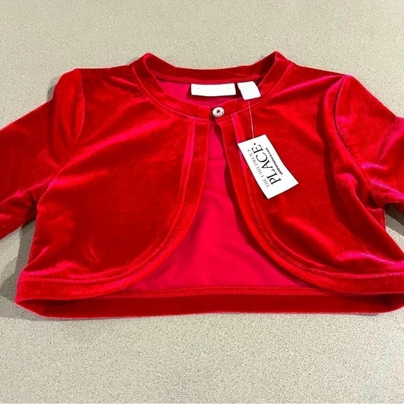 The Children's Place - Red velvet shrug/cardigan - Size S/P 5/6 - New - Picture 2 of 5